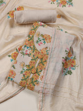 Neck Embroidered Cotton Blend Unstitched Suit Piece With Dupatta